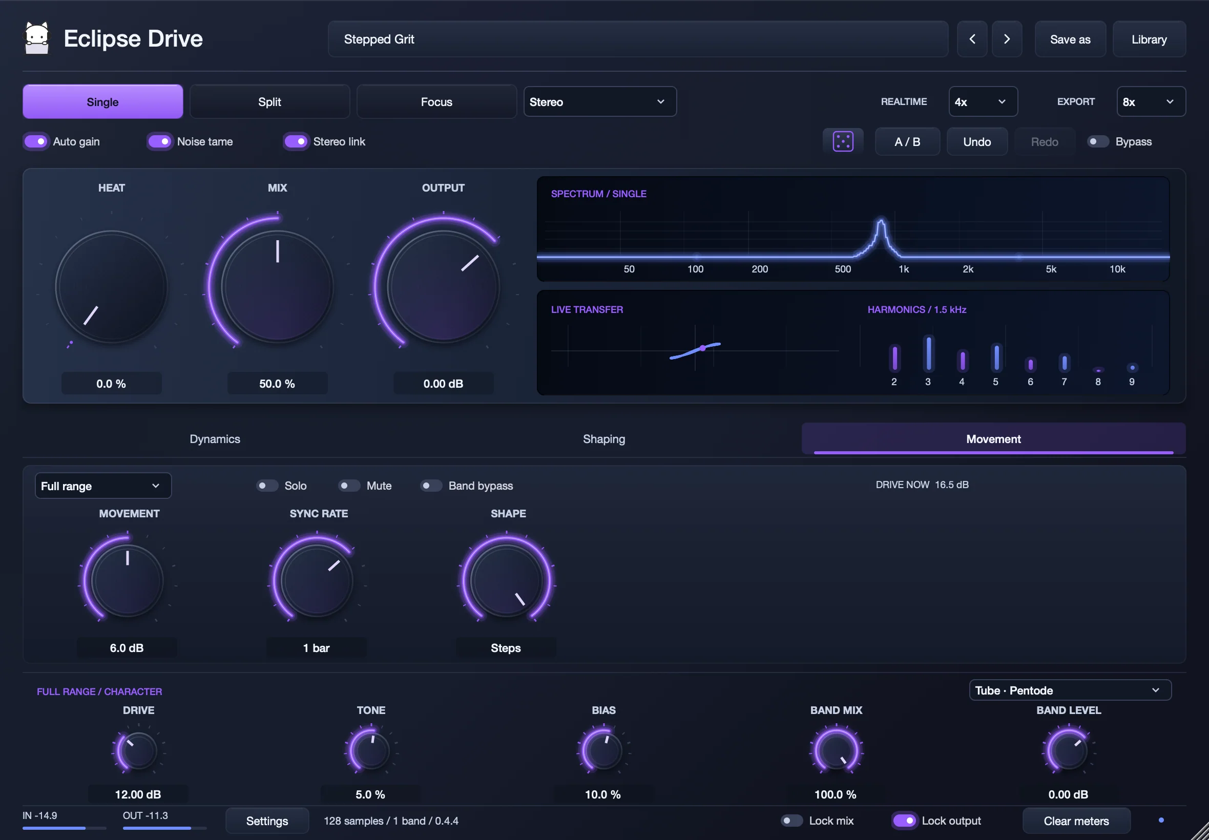 Eclipse Drive’s Movement page with stepped, tempo-synced movement